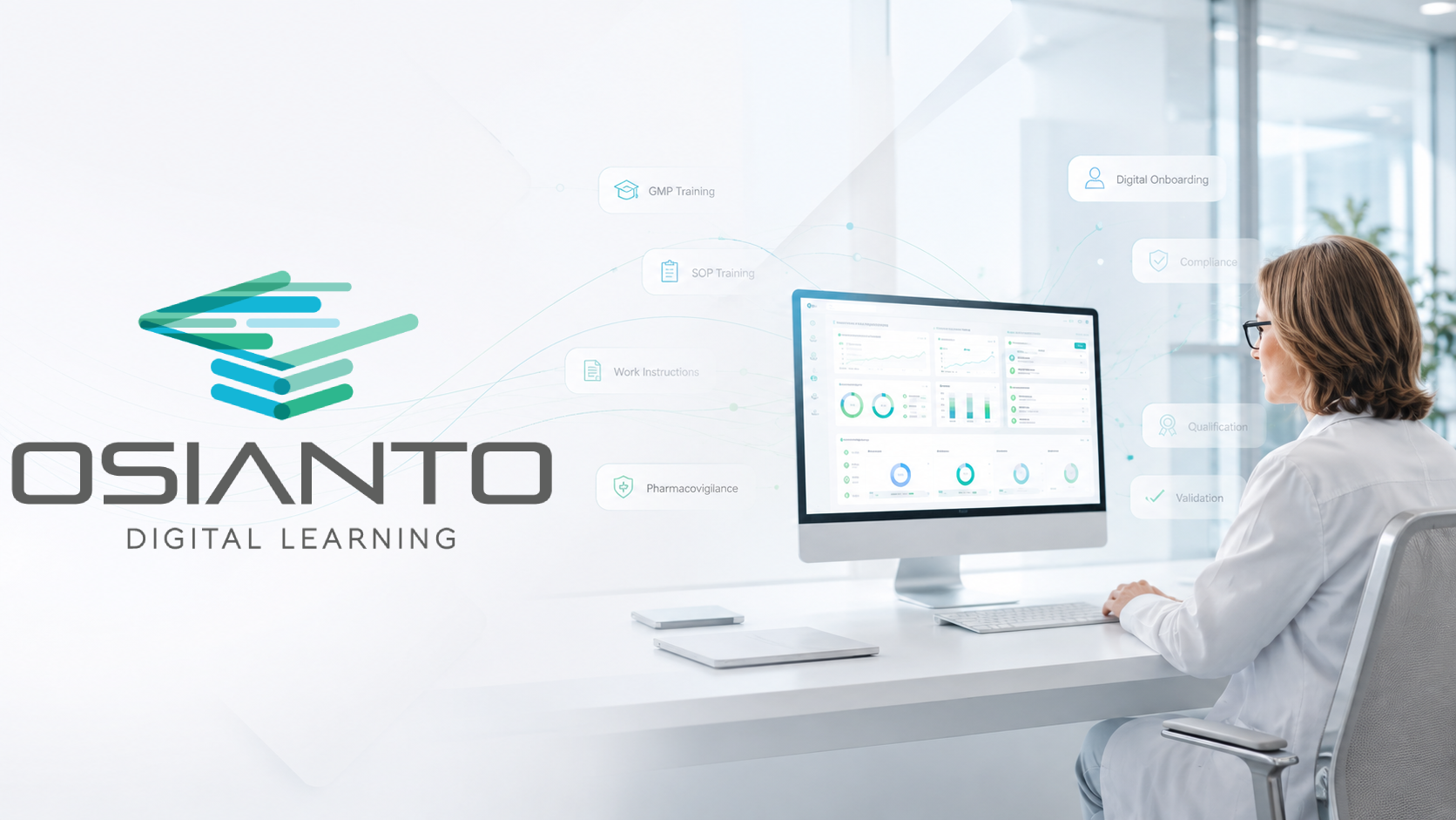 Teaser der GMP-konformen E-Learning-Plattform OSIANTO für Pharmaunternehmen und Pharmadienstleister - erfolgskontrolliert, dokumentiert, validiert