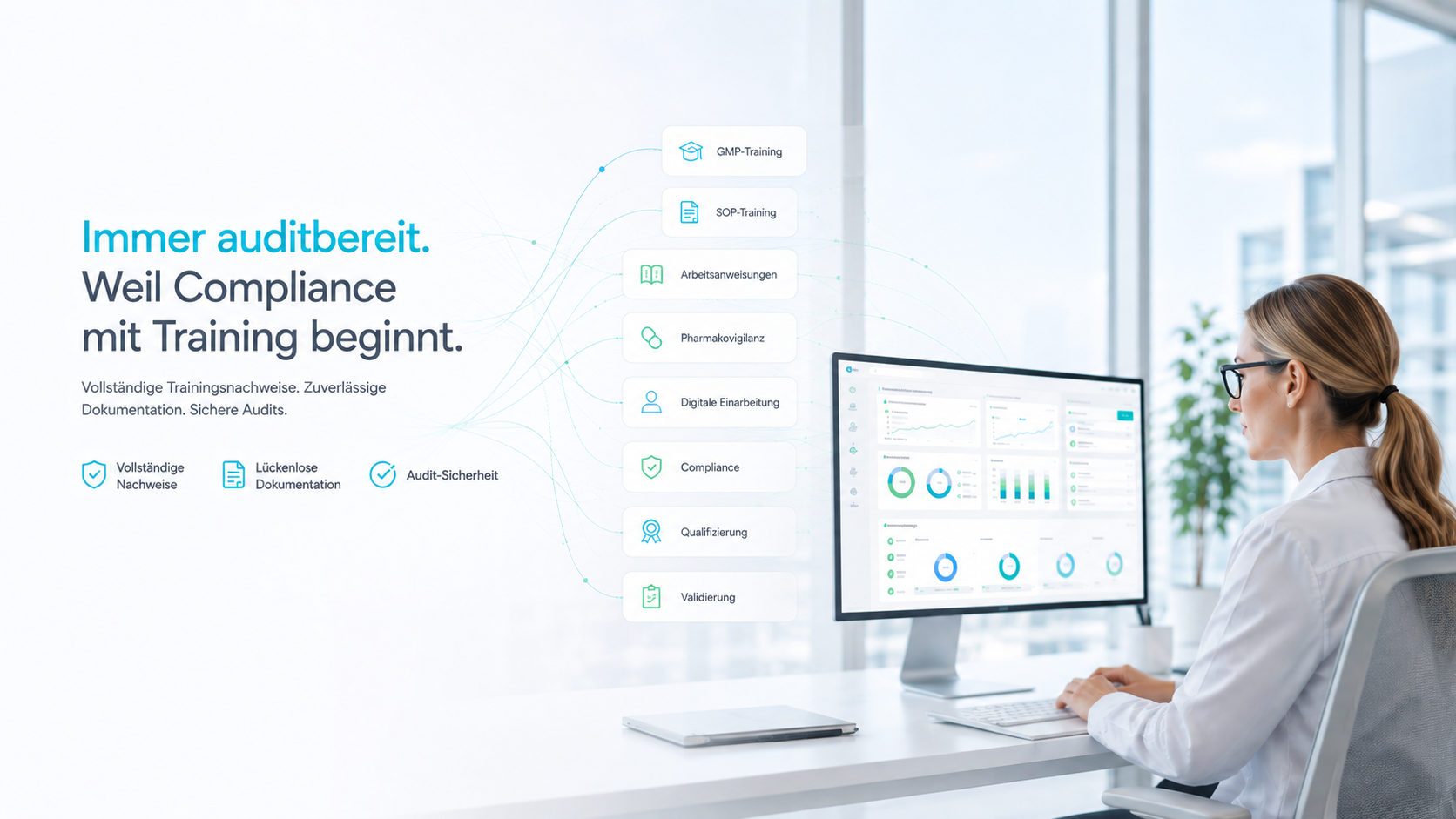 Auditvorbereitung mit der GMP-konformen E-Learning-Plattform OSIANTO für Pharmaunternehmen und Pharmadienstleister - erfolgskontrolliert, dokumentiert, validiert